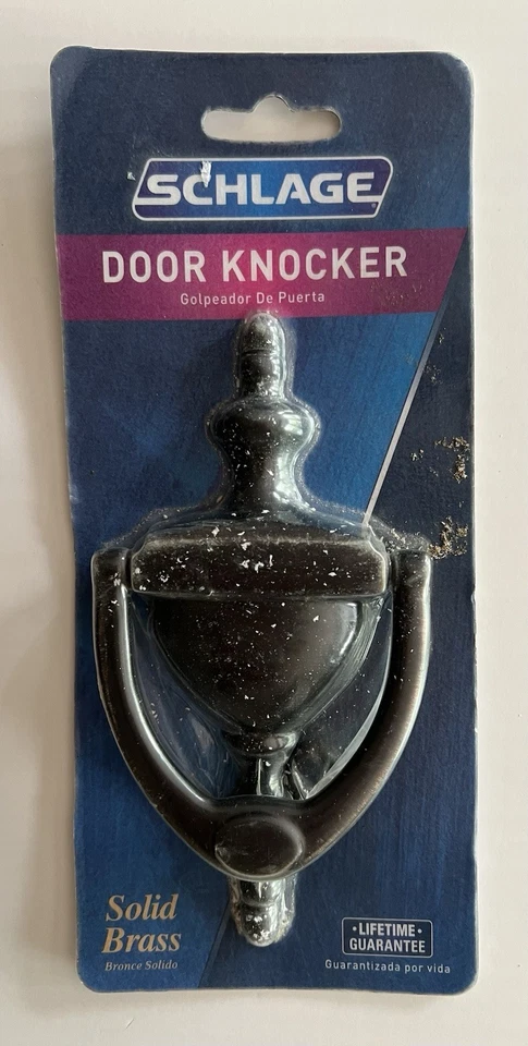 Golpeador de puerta de latón macizo Schlage SC2-3125-716 5-5/16 pulgadas, bronce envejecido Foto 1 de 2