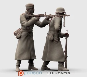 1:9 Scale German Soldiers ww2 Unpainted Figure - Picture 1 of 3