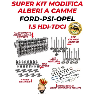 KIT CAMME CATENA COPERCHIO MODIFICA 8MM PSA 1.5 BlueHDI OE 1697054780-1638159880 - Immagine 1 di 4