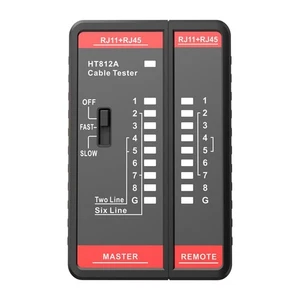 Kabel-Telefonleitungstestgerät HT812A Kabeltester Leitungssucher RJ11 RJ45 9589 - Afbeelding 1 van 8