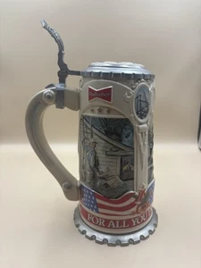 Budweiser Working America Series The American Worker III Stein CS353 (signed) - Picture 1 of 10