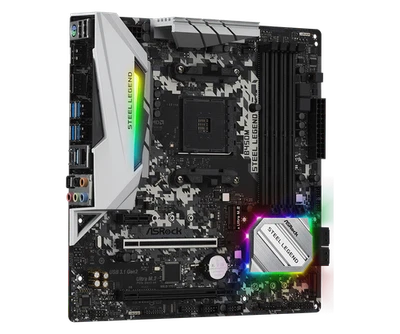 ASRock B450M Steel Legend AM4 Micro ATX DDR4 M.2 RGB scheda madre supporto Ryzen - Immagine 1 di 4