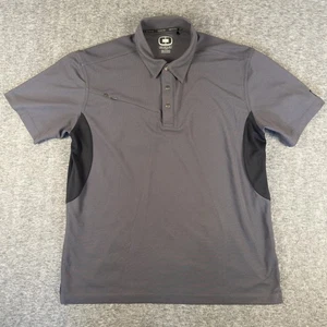 OGIO Polo Shirt Mens Large Gray Black OG102 Performance Zip Chest Pocket Golf - Picture 1 of 10