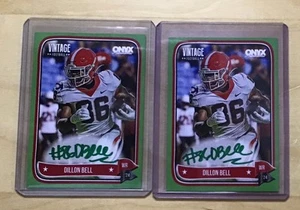 🔥Lot Of 2 2024 Onyx Vintage GREEN On Card AUTO Dillon Bell /50 Georgia Bulldogs - Picture 1 of 2