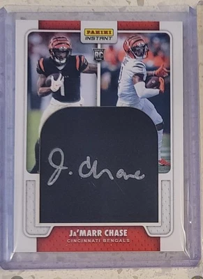 2021 Panini INSTANT Ja'marr Chase Rookie Auto Home Away #/10 Cincinnati Bengals  - Image 1 of 2
