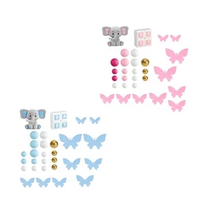 Elephant Cake Toppers Set DIY Crafting Ornament Party - Picture 1 of 14