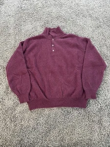 Vintage Woods & Gray 100 % Kaschmir Polo Rugby Pullover Pulli Herren Large weinrot - Bild 1 von 5