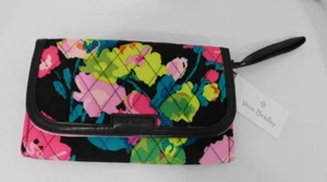 VERA BRADLEY Trimmed Wallet & Wristlet - Hilo Meadow - Black & Floral - NWT - Picture 1 of 5