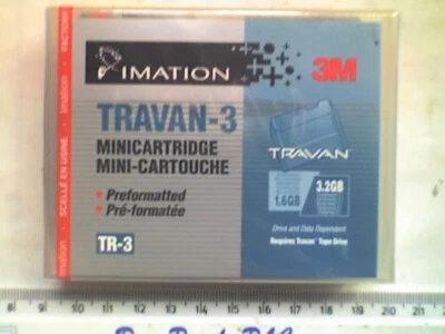 IMATION TRAVAN-3 TR-3 , 1.6Gb REWRITABLE DATA CASSETTE TAPE & Plastic Case - NOS - Image 1 of 4