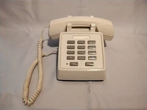 Vintage Radio Shack Push Button Desk Phone Beige - Model 43-474 - Picture 1 of 3