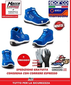 SCARPE SCARPA ALTA SPARCO AZZURRE ANTINFORTUNISTICA RACING EVO AZAZ BLU LAVORO - Foto 1 di 2