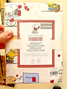 Snoopy Pottery Barn Peanuts PILLOWCASE holiday kid Disney heart Birthday ๐ o - Picture 1 of 24