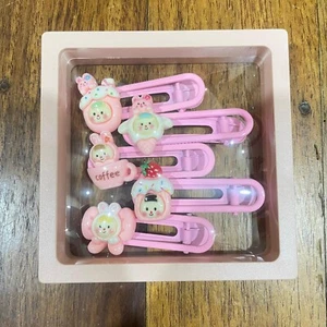 4pcs hairclip pink color cute design - Picture 1 of 2