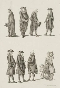 D. CHODOWIECKI (*1726), Die Kleidertracht der Berlinischen Prediger,  1775, Rad. - Imagen 1 de 4