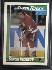 1991-92 OPC O-Pee-Chee - #8 Sergei Fedorov Super Rookie RC Detroit Red Wings