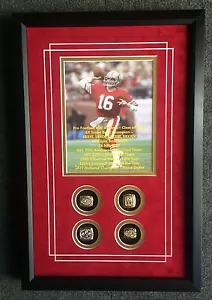 Joe Montana 49ers Framed 8x10 Stat Photo Commemorative w-Replica Ring - Picture 1 of 1