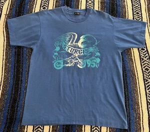 Screen Stars Vintage 1995 Sturgis Motorcycle Rally Single Stitch Blue T Shirt L - Picture 1 of 11