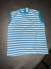 Woolworth Vintage Striped Womens Top Blue White NWT Taiwan Large