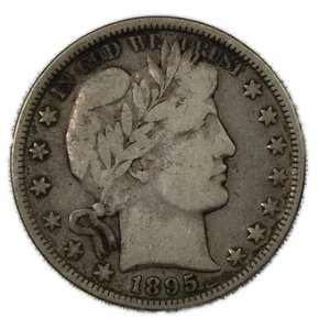 Medio dólar de plata Liberty Barber 1895-P fino FN F+ 50c Philadelphia - Imagen 1 de 2