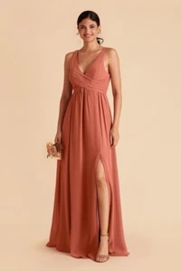 Birdy Grey Laurie Empire Dress Chiffon Terracotta Size XS Gown Wedding Women’s - Picture 1 of 12