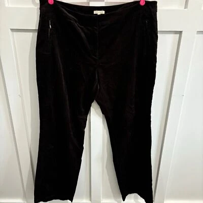 Eileen Fisher Women's Cotton Tencel Stretch Corduroy Slim Bootcut Pants Brown XL - Image 1 of 4