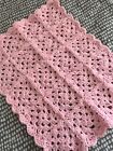 Beautiful handmade patchwork crochet baby blanket in pink