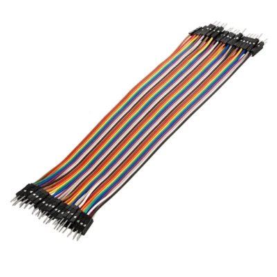 40 cables jumper protoboard 20cm  Macho-Macho cable jumpers dupont 2,54 arduino - Imagen 1 de 4
