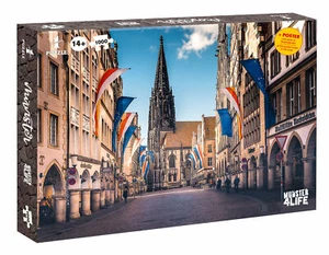 Puzzle Münster Principalmarkt 1000 pezzi taglia 66,5 x 50 cm con poster - Foto 1 di 2