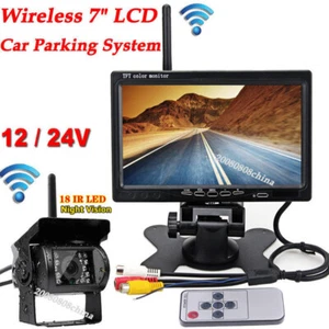 12V-24V Wireless Vehicle Bakcup Camera + 7" HD LCD Monitor for RVs Truck Trailer - Picture 1 of 12