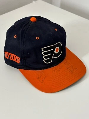 Vintage 90s Philadelphia Flyers Snapback 3 players Signed autographed super rare - Image 1 of 4