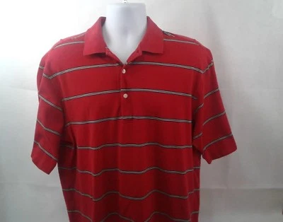Nicklaus Hombres Rojo con Rayas Blancas y Negras Doble Algodón Mercerizado Talla L Foto 1 de 4
