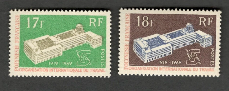 1969 France Sc# 251-52 Organisation Internationale du Travail - MNH stamps Cv$24 - Image 1 of 1