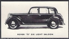 KELLOGGS-MOTOR CARS (BLACK & WHITE) 1949-#30- ROVER 75 SIX LIGHT SALOON