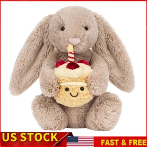 Bashful Beige Bunny Birthday Bunny by Jellycat Cute Soft Stuffed Animal Toy NWT - Picture 1 of 10