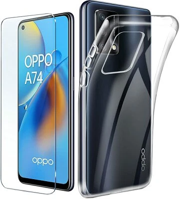 COVER CUSTODIA PER OPPO A74 A 74 4G + PELLICOLA VETRO TEMPERATO ULTRASLIM SOFT