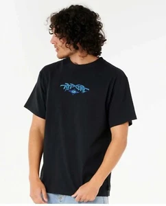 CAMISETA RIP CURL PARA HOMBRE.CAMISETA MANGA CORTA ALGODÓN NEGRO ESTAMPADO GRUESO S25 - Imagen 1 de 5