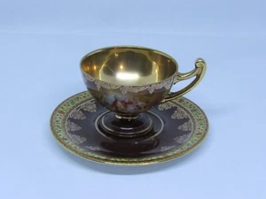 Vintage FSC Carlsbad Fine Porcelain & Gold Demitasse Teacup And Saucer - Picture 1 of 8