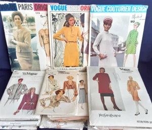 16 Vintage YSL Balmain Nina Ricci Vogue Paris Original Job Lot Sewing Patterns - Picture 1 of 18