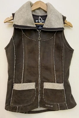 Chaleco Kuhl Dani Sherpa Mujer Talla M Marrón Imitación Cuero Senderismo Exterior Cremallera Completa Foto 1 de 4