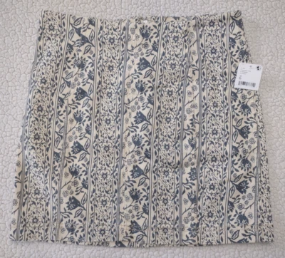 NUEVO CON ETIQUETAS Free People Marfil Azul Floral Rayas Recto Lápiz Rodilla Falda Talla 6 Foto 1 de 4