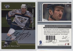 2002 ITG Be A Player Signature Series 2001-02 Buybacks Gold Scott Hartnell Auto