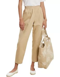 Seed Heritage Beige Linen Cotton Seamed Pants Size 10 Pockets Pull On - Picture 1 of 8