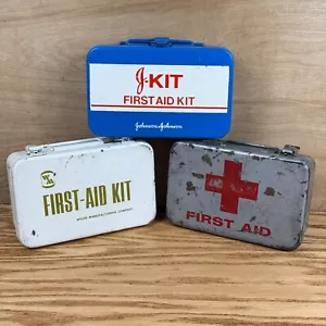 Lot Vintage Metallbox Johnson Johnson Erste Hilfe Set J-Kit Welsh Red Cross 50-70er - Bild 1 von 21