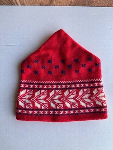 Wintermütze Cappello rot Wolle Strick nordisch Made in Canada Fair Isle Muster - Bild 1 von 6