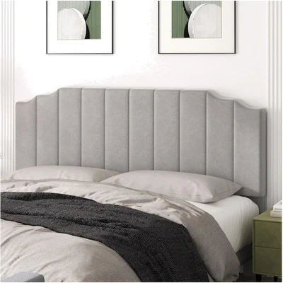 Elegante cabecero de terciopelo tamaño king con montaje en pared - perfecto para espacios modernos Foto 1 de 4