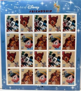 The Art Of Disney Friendship Bogen mit 37 Cent Briefmarken - Mickey, Goofy, Donald, Bambi - Bild 1 von 1