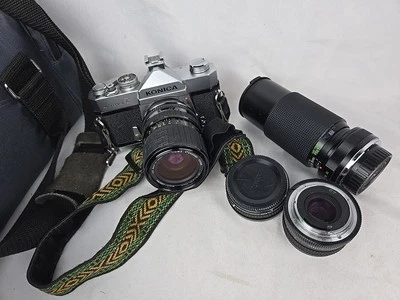 Cámara fotográfica Konica Autoreflex T3 plateada negra Lenes Hexanon AR 50 mm SIN PROBAR Foto 1 de 4