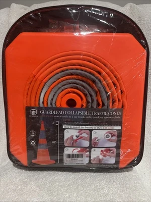 4 pack 28” Collapsible Light Up LED Cones- Traffic-Safety (Pop Up) - Image 1 of 4