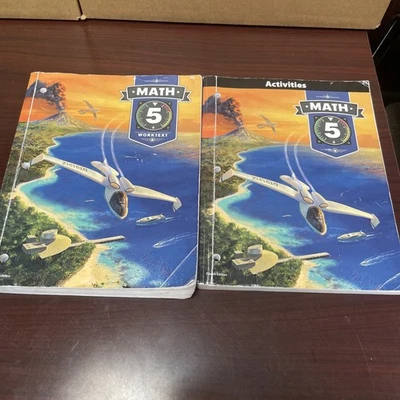 BJU Press Math 5 Activities & Student Worktext 5th Grade Fourth Ed Written In Foto 1 de 4