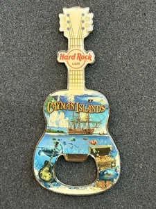 HARD ROCK CAFE *** CAYMAN ISLANDS *** CITY GUITAR BOTTLE OPENER MAGNET ~ RARE! - Picture 1 of 1